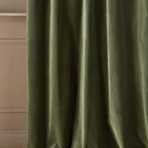Rideau en velours ras à ruflettes