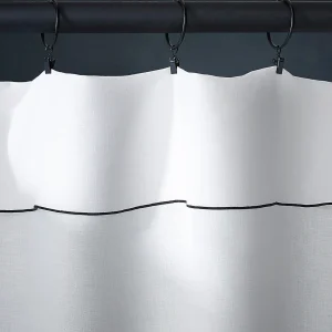 Rideau panneau lin lavé point bourdon