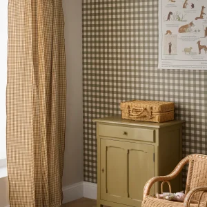 Rideau panneau en coton vichy