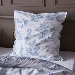 Taie d'oreiller percale de coton "Esprit Toile de Jouy"