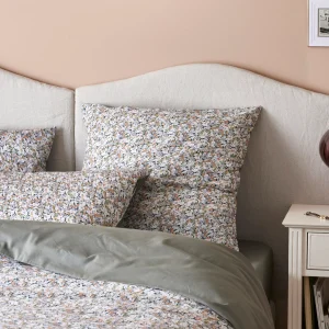 Taie d'oreiller percale de coton et tissu Liberty "Shasta"