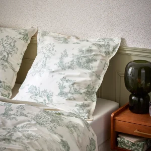 Taie d'oreiller percale de coton "Esprit toile de Jouy"