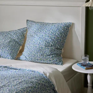 Taie d'oreiller percale de coton et tissu Liberty