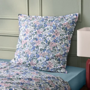 Taie d'oreiller percale de coton et tissu Liberty