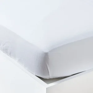 Drap-housse uni lin lavé "Cocoon"