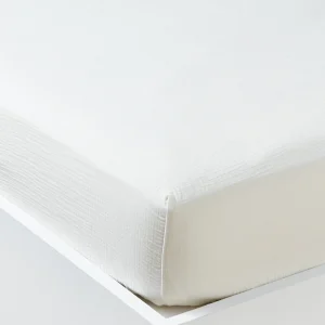 Drap-housse gaze de coton "Gaufrée"