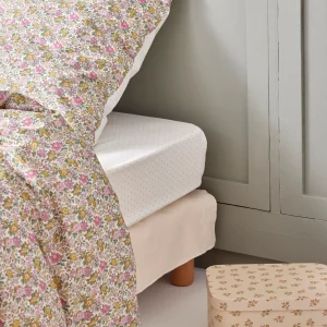 Drap-housse à pois en coton