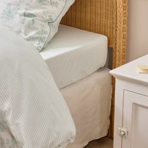 Drap-housse rayé "Esprit petit Jouy"