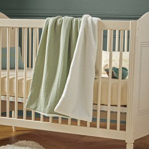 Plaid bébé gaze de coton et micro-polaire