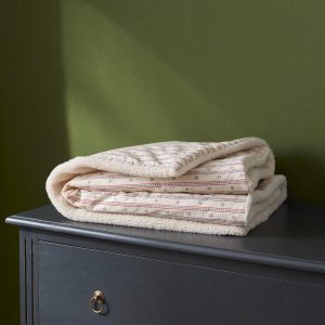 Plaid réversible sherpa et imprimé Avril