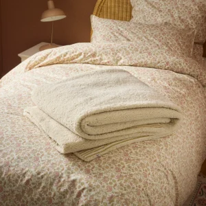 Plaid réversible sherpa et rayures