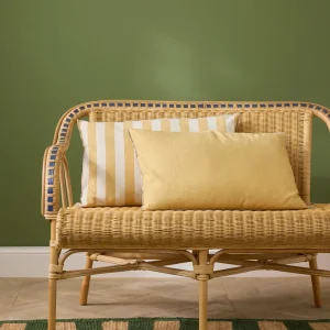 Housse de coussin unie en coton/lin