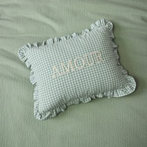 Coussin "Amour" imprimé vichy