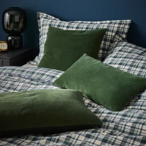 Housse de coussin en velours côtelé