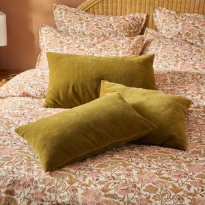 Housse de coussin en velours côtelé