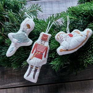 Déco de sapin Casse-Noisette en coton par lot de 3