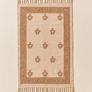 Tapis Agathe en coton brodé - Petit modèle