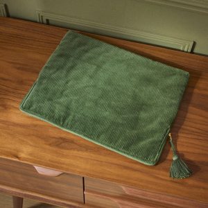 Pochette ordinateur en velours côtelé