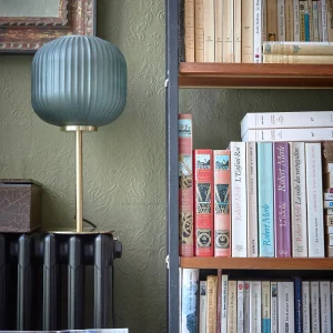 Lampe métal et verre strié