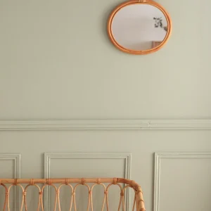 Miroir pomme en rotin