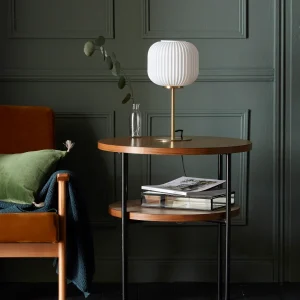 Lampe laiton et verre strié