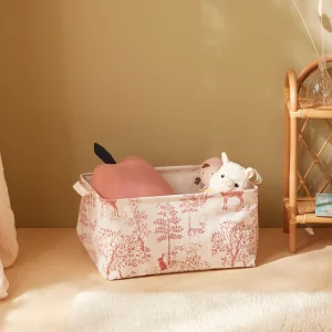 Bac de rangement rectangle esprit toile de Jouy