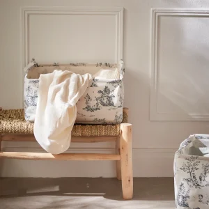 Bac à linge esprit Jouy, petit modèle