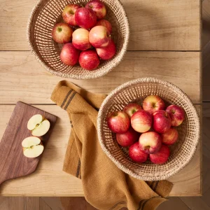 Corbeille en jonc de mer par lot de 2