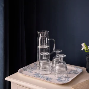 Plateau en bois "Esprit Jouy" - Grand modèle