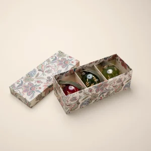 Boule de Noël en verre peinte à la main par lot de 3