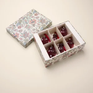 Décoration sapin en verre strié par lot de 6