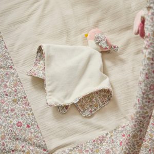Doudou oiseau en tissu Liberty