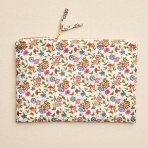 Pochette brodée en tissu Liberty - Vente Solidaire