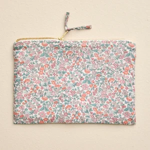 Pochette brodée en tissu Liberty - Vente Solidaire