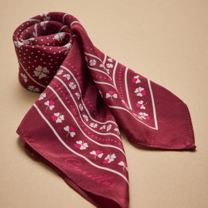 Carré bandana fleuri femme en soie