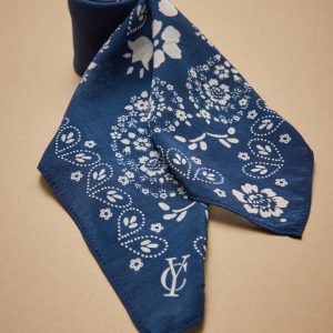 Carré bandana à pois femme en soie