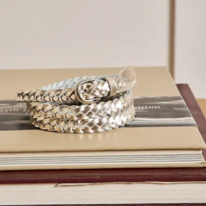 Ceinture tressée cuir femme