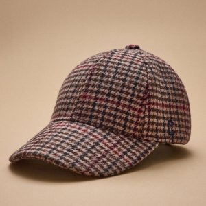 Casquette lainage pied-de-poule femme