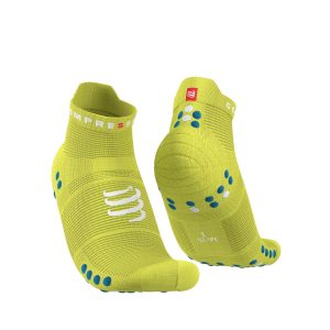 Chaussettes basses compressport jaunes fluo