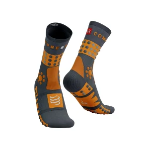 Chaussettes Compressport Trekking gris orange