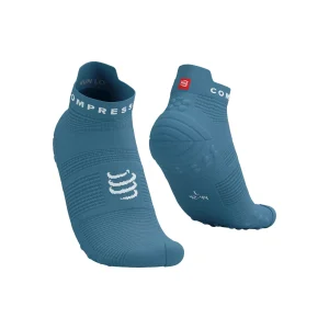 Chaussettes Compressport Pro Racing Socks v4.0 run Bleu niagara tige jaune