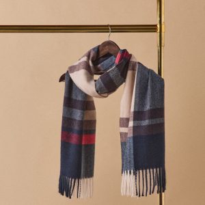 Écharpe frangée carreaux homme