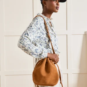 Sac seau femme en cuir suédé - Collection Maroquinerie Cyrillus