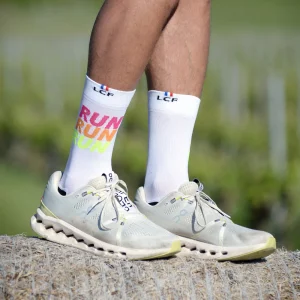 La Chaussette de France Running modele Coyote high Run run run blanc