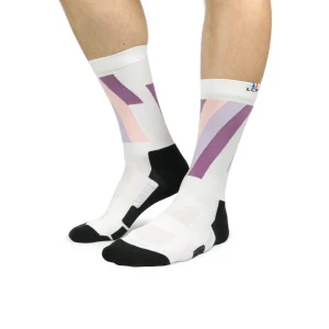 Chaussettes LA Chaussette de France Running modele Coyote MID blanc violet