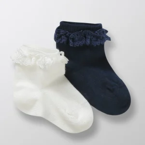 Socquettes avec dentelle bébé par lot de 2