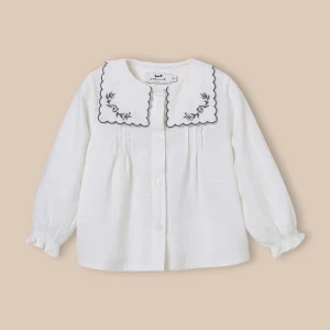 Blouse col brodé bébé