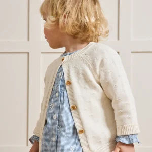 Cardigan maille ajourée bébé - Coton biologique