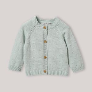 Cardigan maille ajourée bébé - Coton biologique