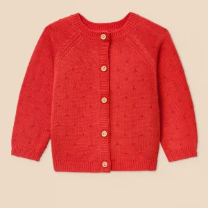 Cardigan maille ajourée bébé - Coton biologique